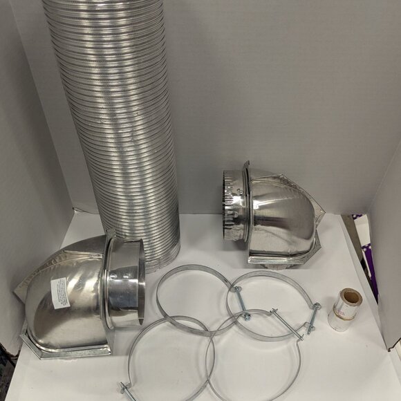 Frigidaire Smart Choice Dryer Vent Kit 8-Foot Semi-Rigid w/ Elbows,Clamps & Tape - Picture 2 of 4